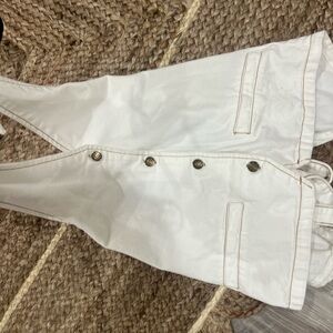 Denim halter White Button-Up Vest